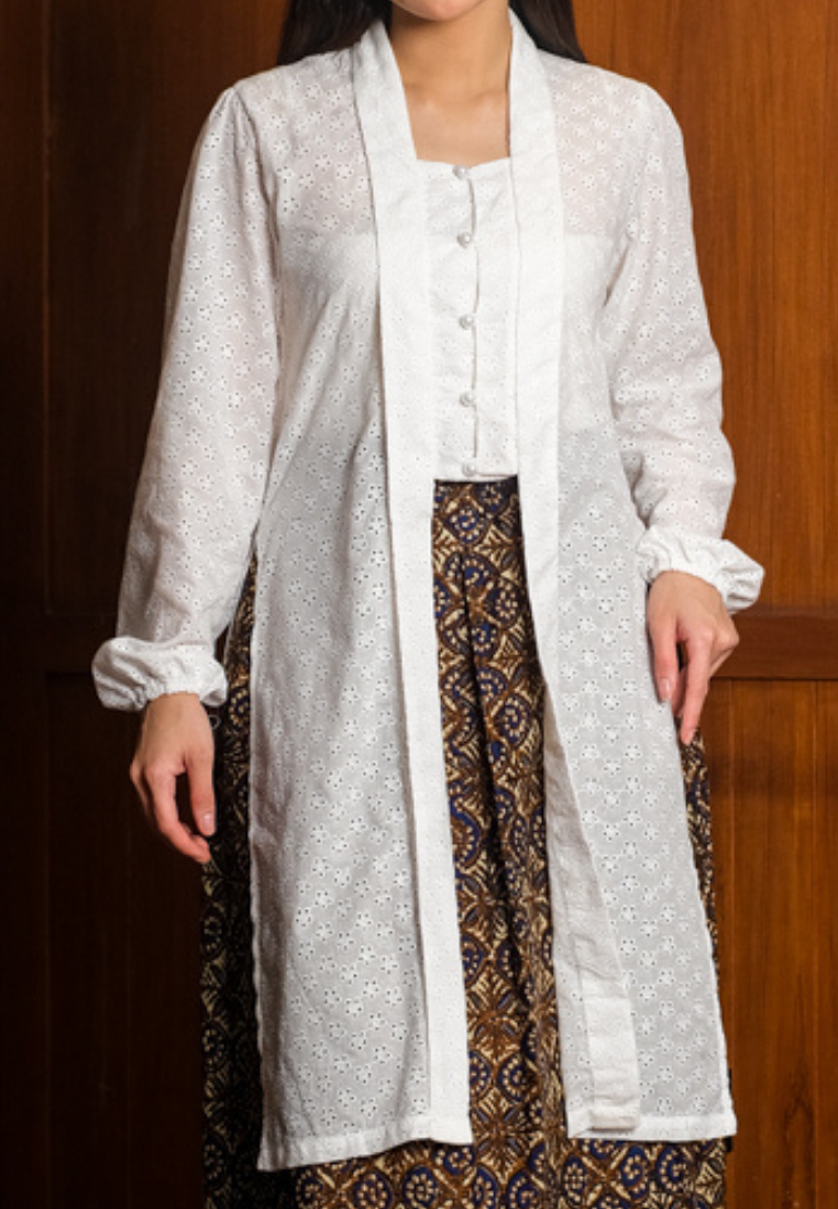 Asmarin Long Kebaya Offwhite