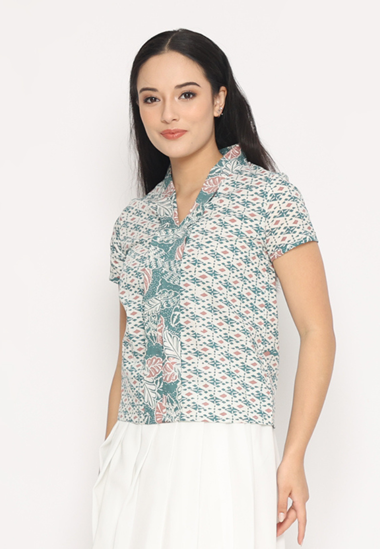 Mia Blouse Motif B Green