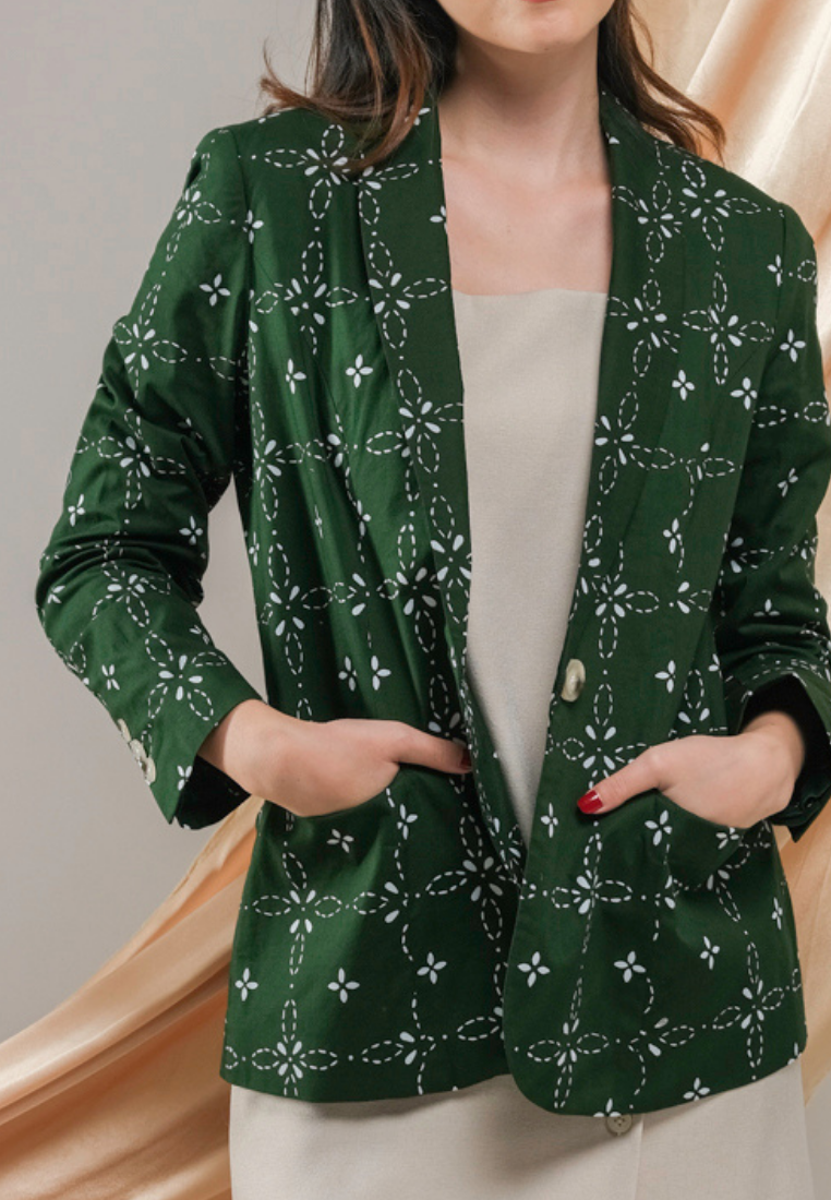 Karmina Blazer Batik Green