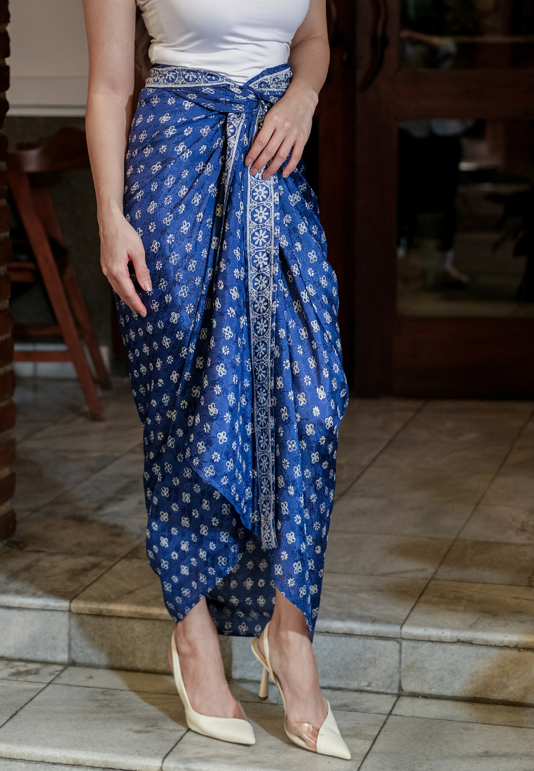 Risya Wrap Skirt Blue Black