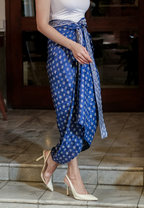 Risya Wrap Skirt Blue Black