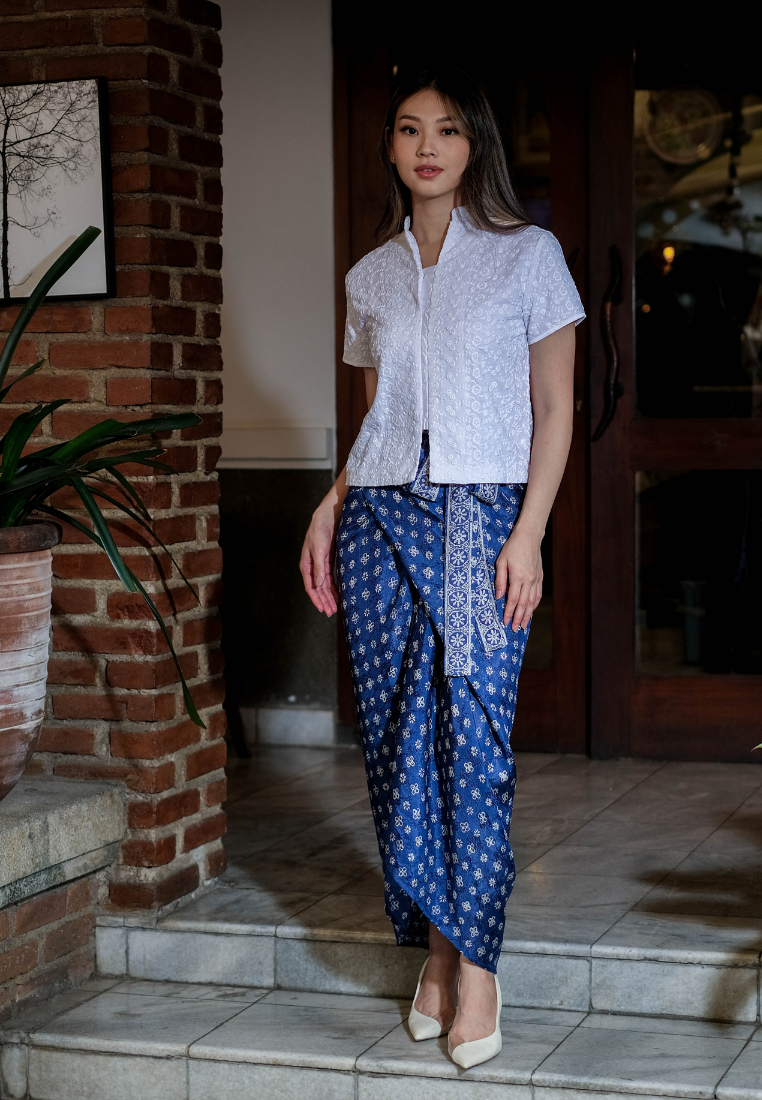 Risya Wrap Skirt Blue Black