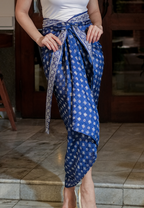 Risya Wrap Skirt Blue Black