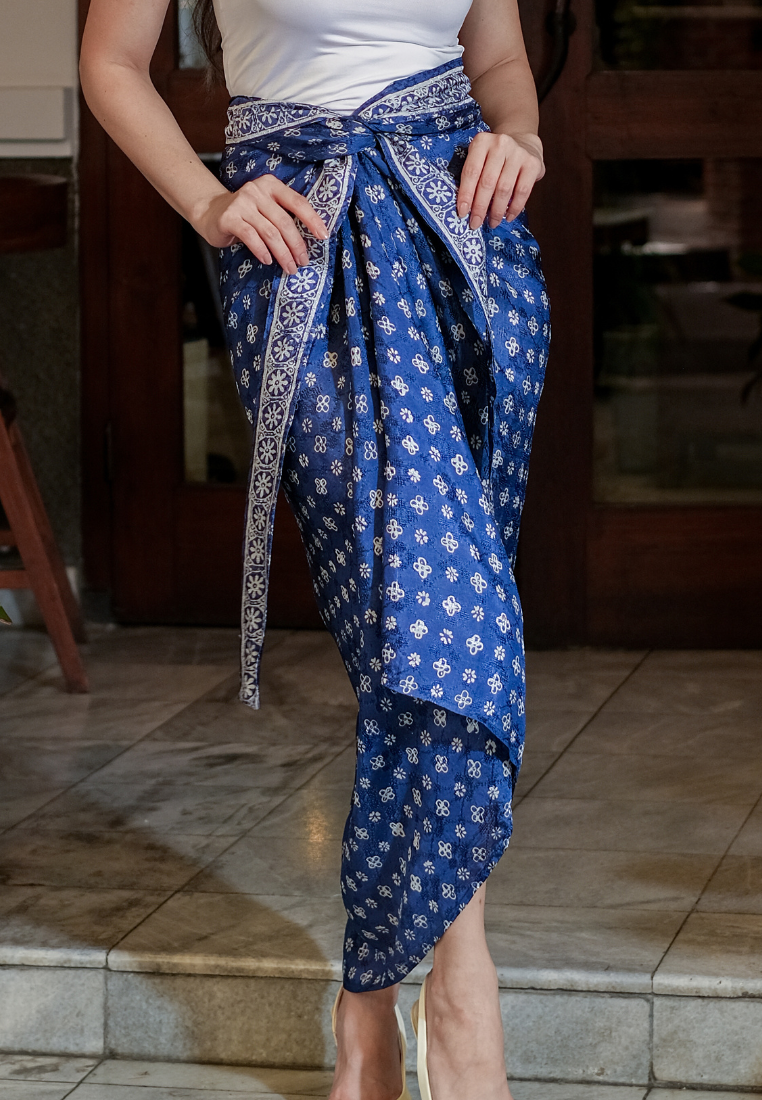 Risya Wrap Skirt Blue Black