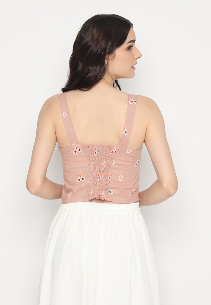 Mayang Tank Jumputan Beige