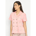 Kichi Batik Kemeja Jumputan Pink Pastel Nismara