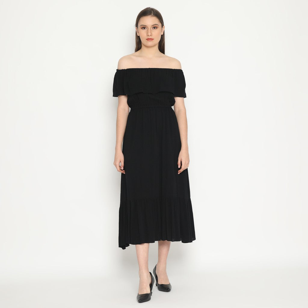 Kichi Batik Dress Sabrina Nina Hitam