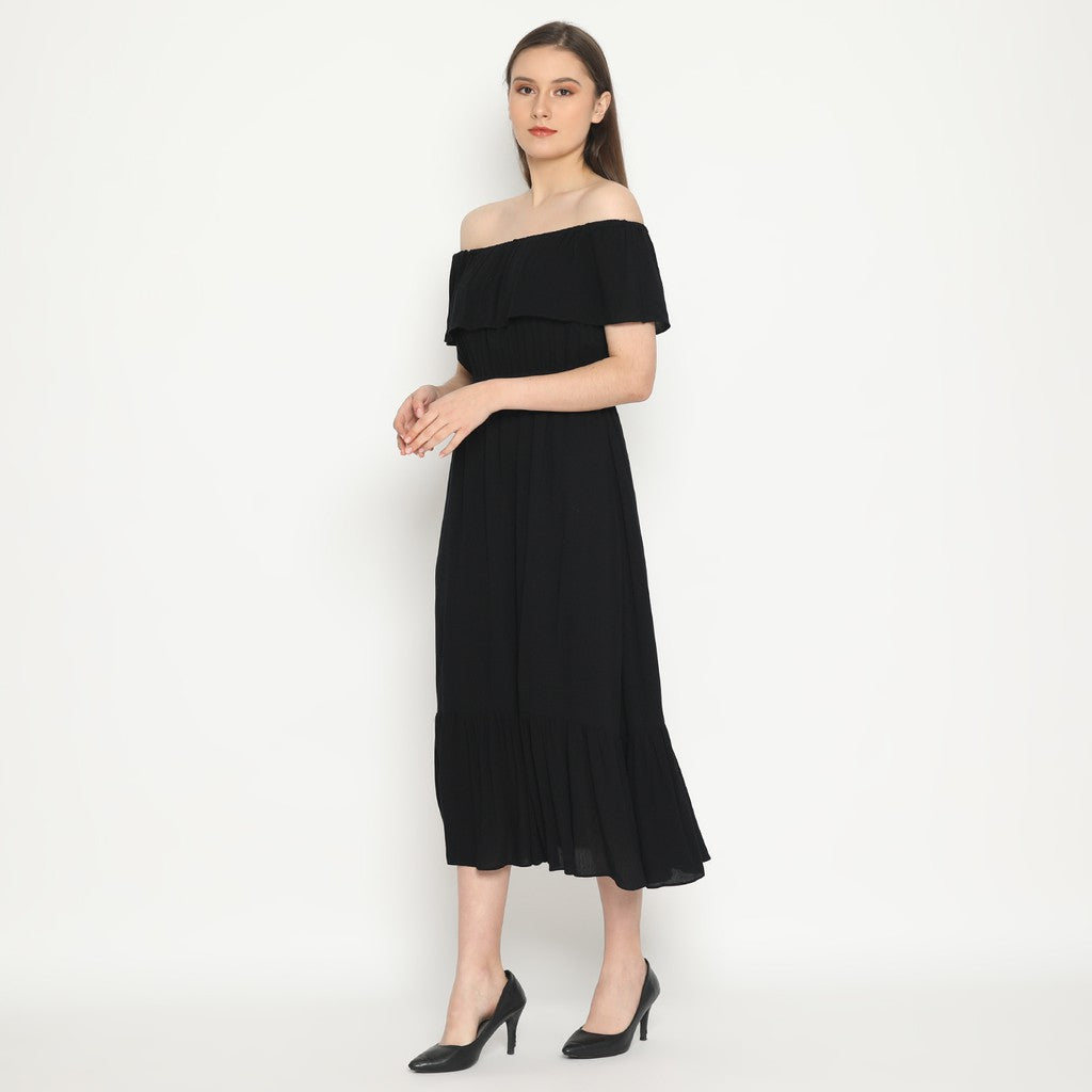 Kichi Batik Dress Sabrina Nina Hitam