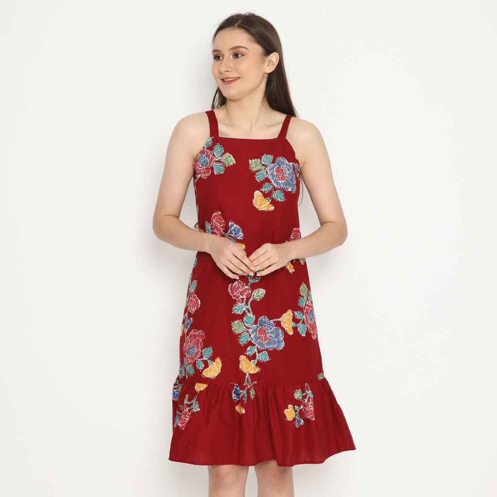 Kichi Batik Dress Batik Sukma Red