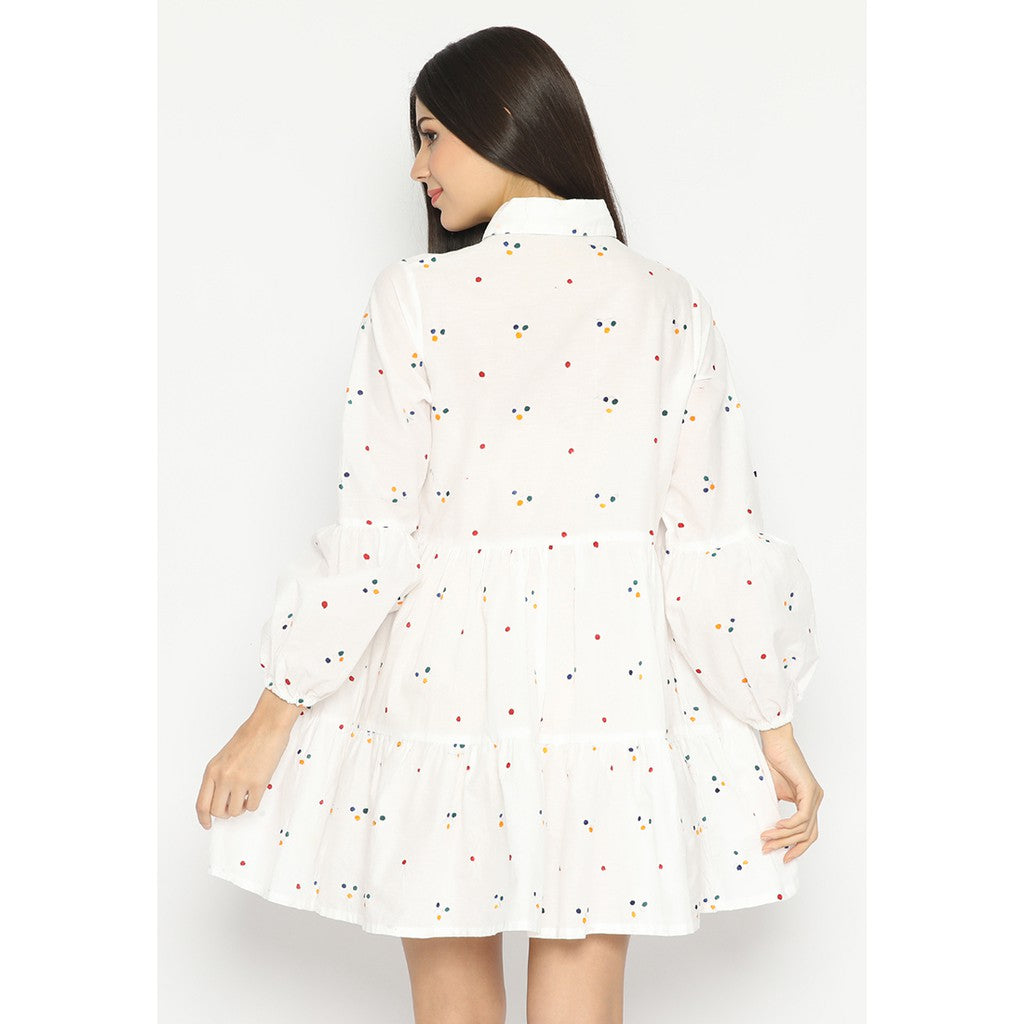 Kichi Batik Shirtdress Jumputan Putih Kaluna