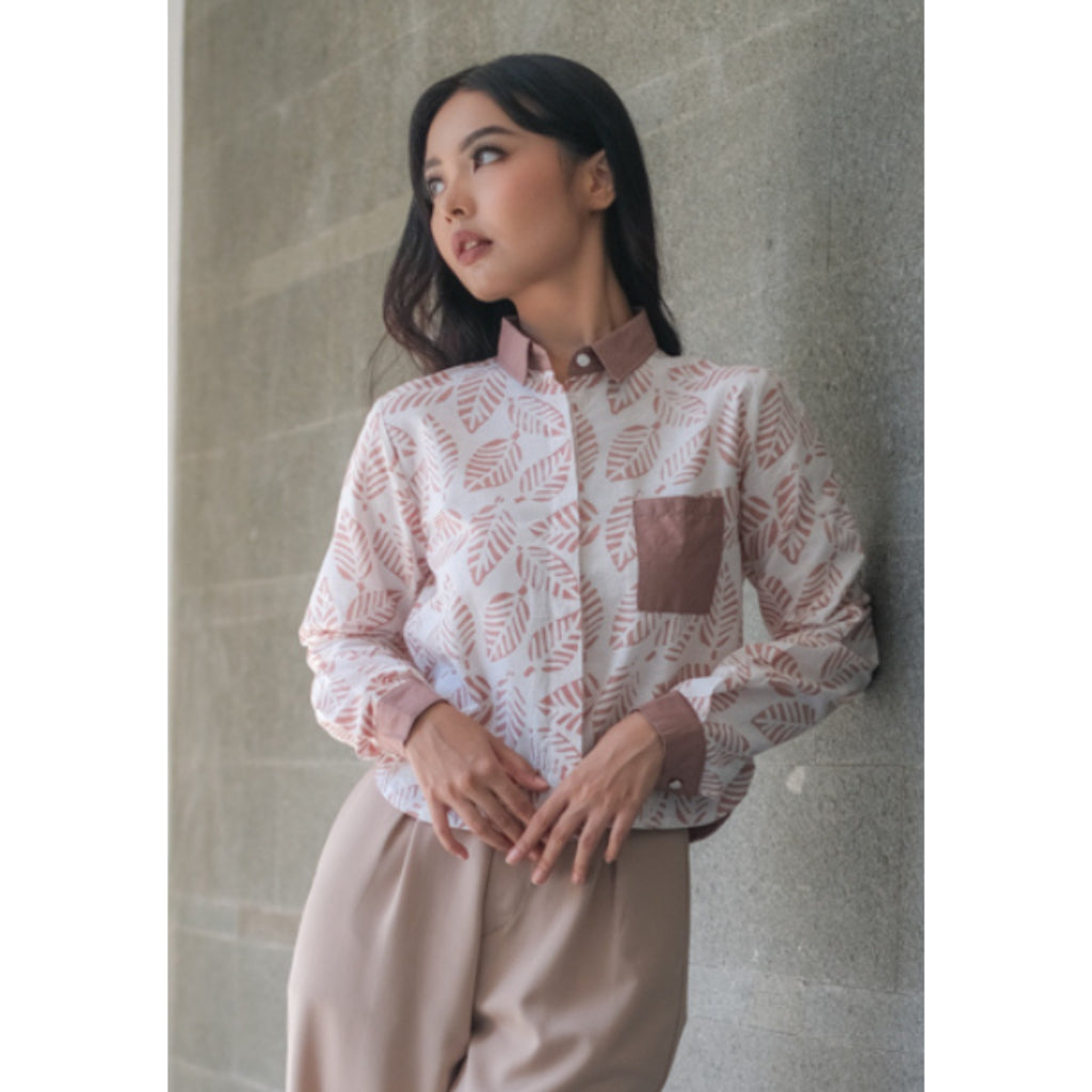 Rafifa Crop Shirt Khaki