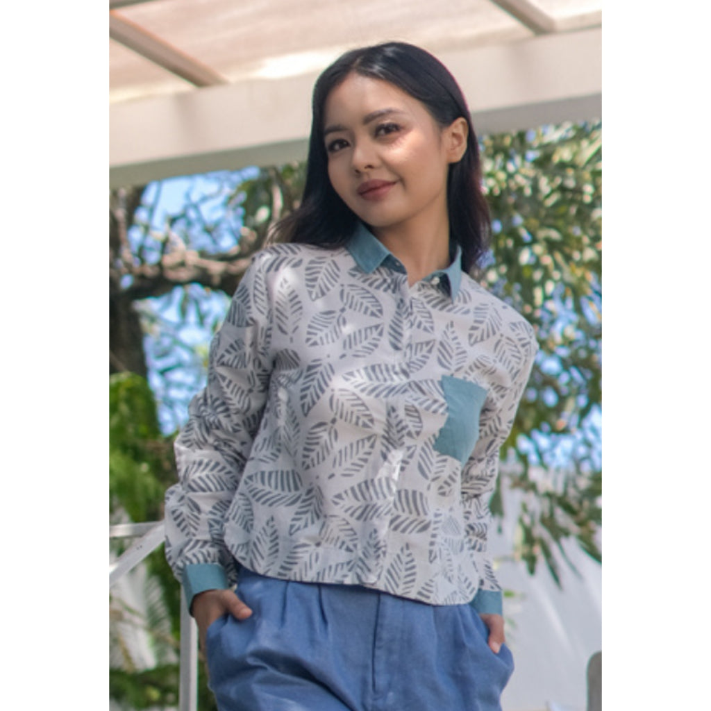 Rafifa Crop Shirt Green