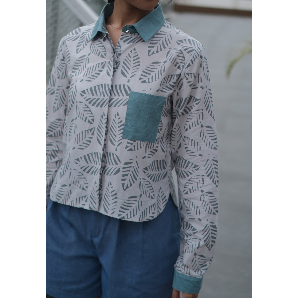 Rafifa Crop Shirt Green