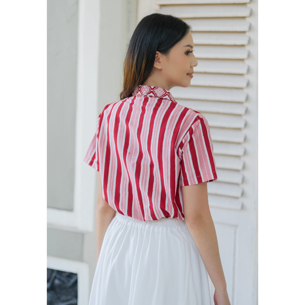 Datya Crop Shirt Red