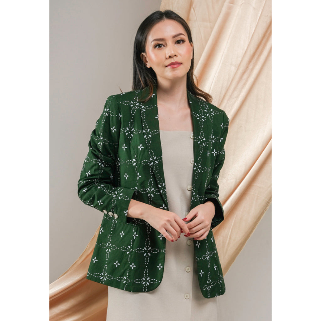Karmina Blazer Batik Green
