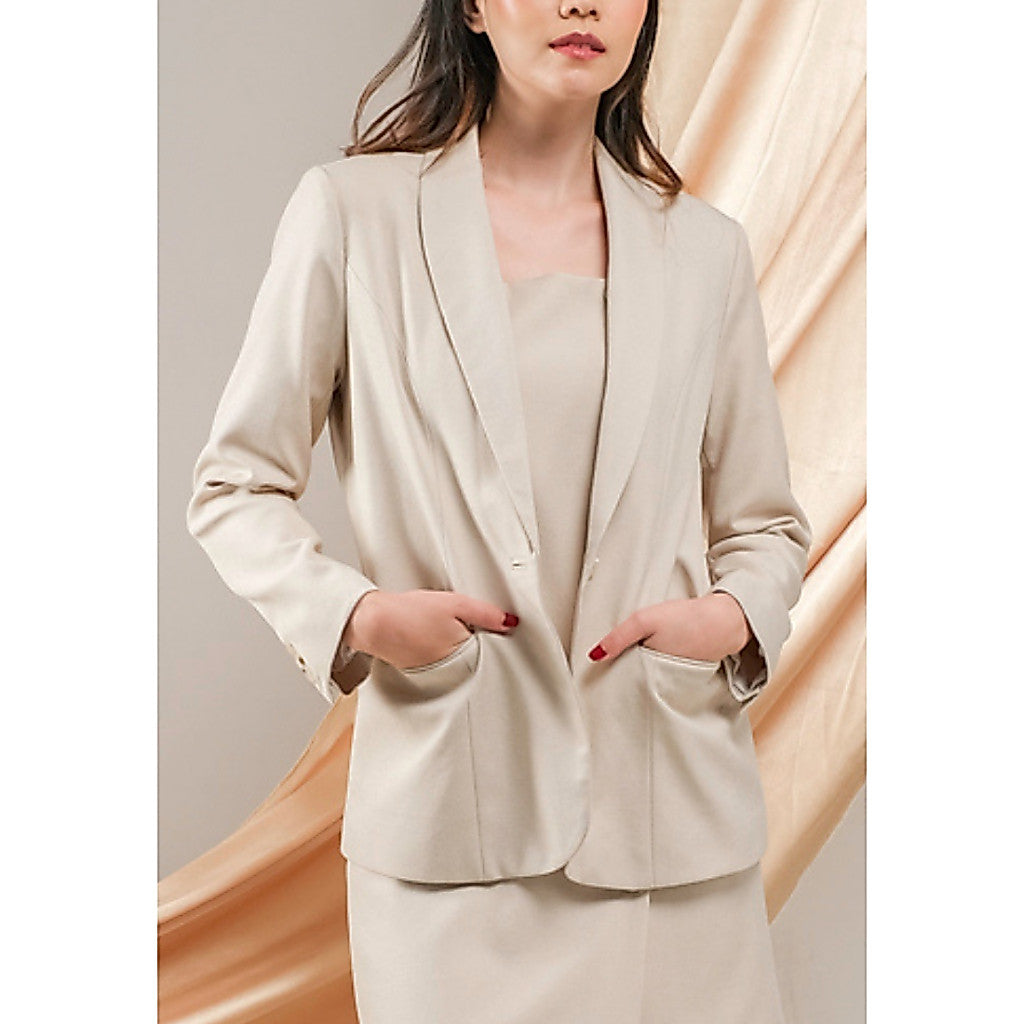 Karmina Blazer Plain Oat