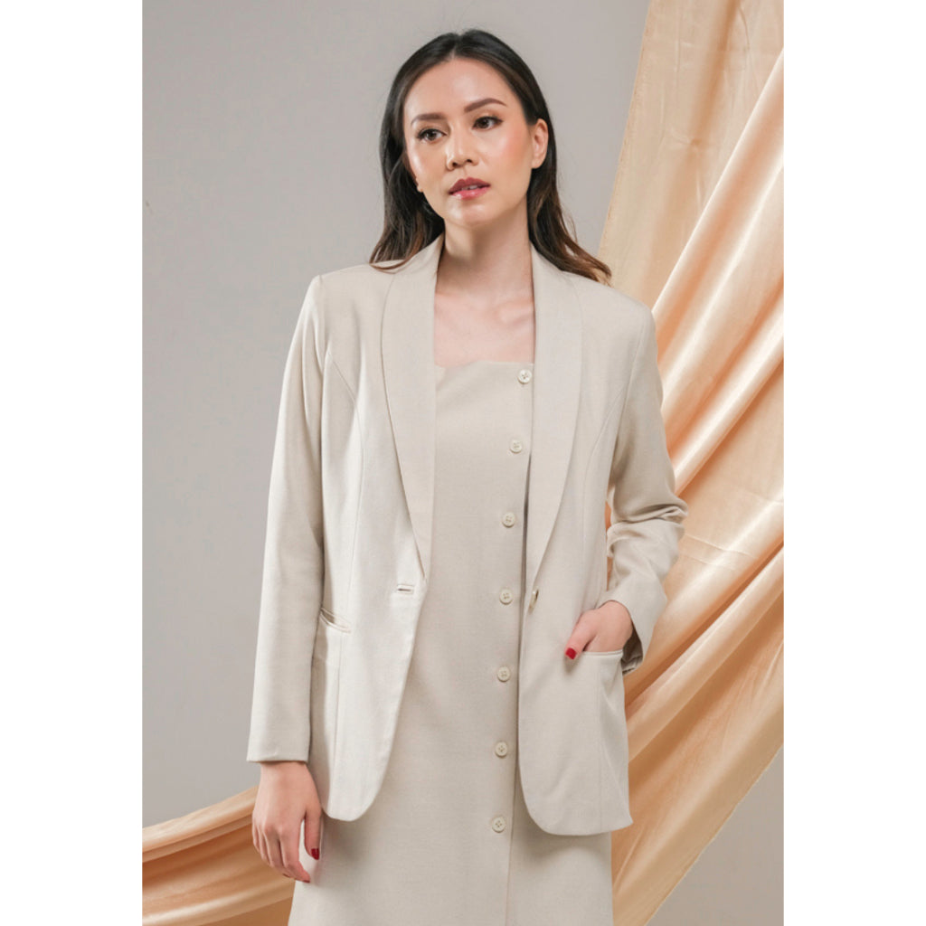 Karmina Blazer Plain Oat