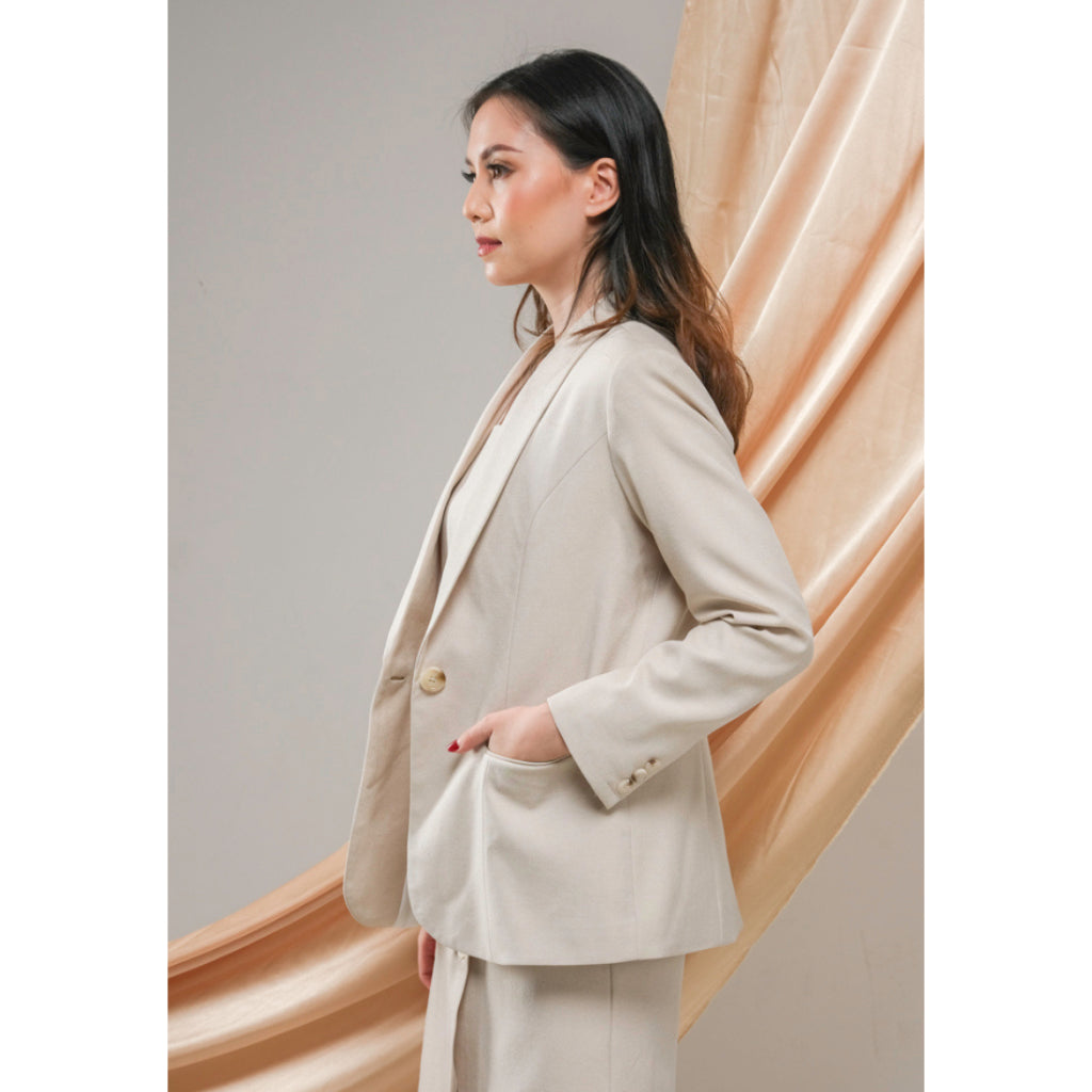 Karmina Blazer Plain Oat