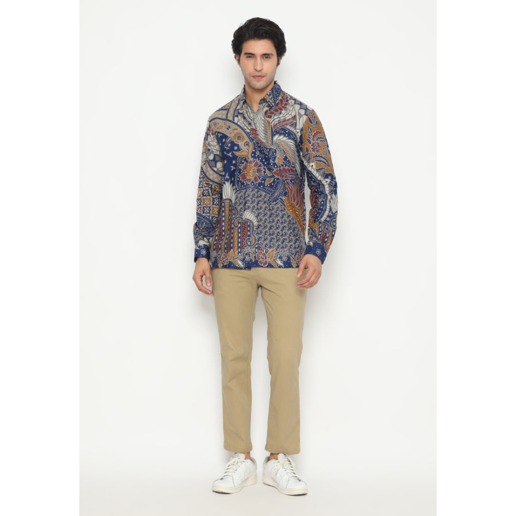 Kichi Batik Kemeja Batik Pria Nala Blue