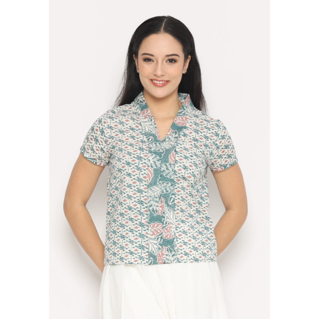 Mia Blouse Motif B Green