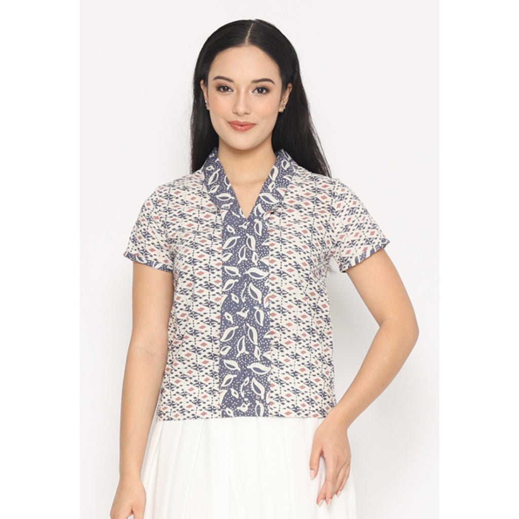 Mia Blouse Motif B Grey