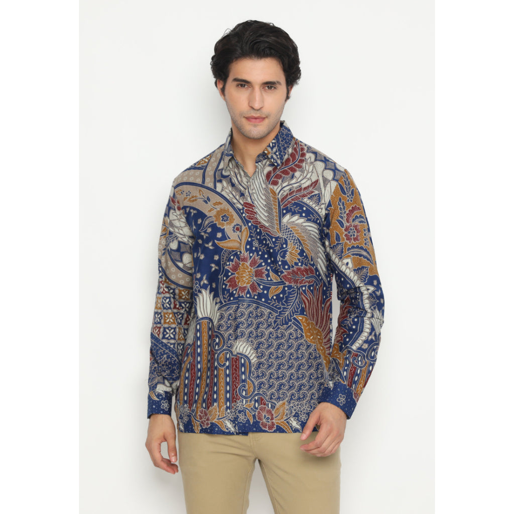 Kichi Batik Kemeja Batik Pria Nala Blue
