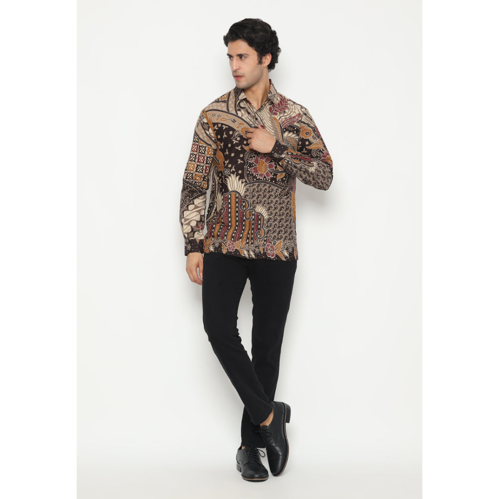 Kichi Batik Kemeja Batik Pria Nala Black