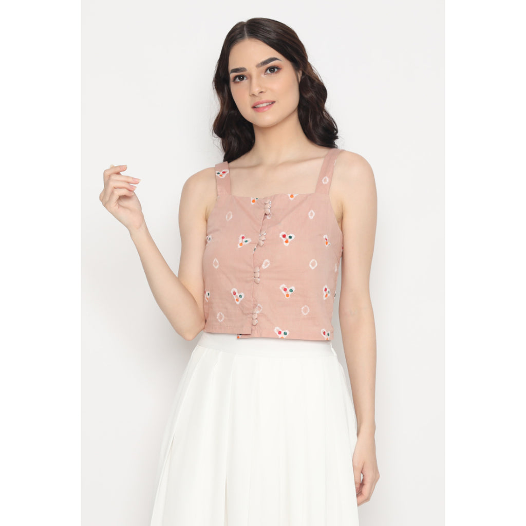 Mayang Tank Jumputan Beige