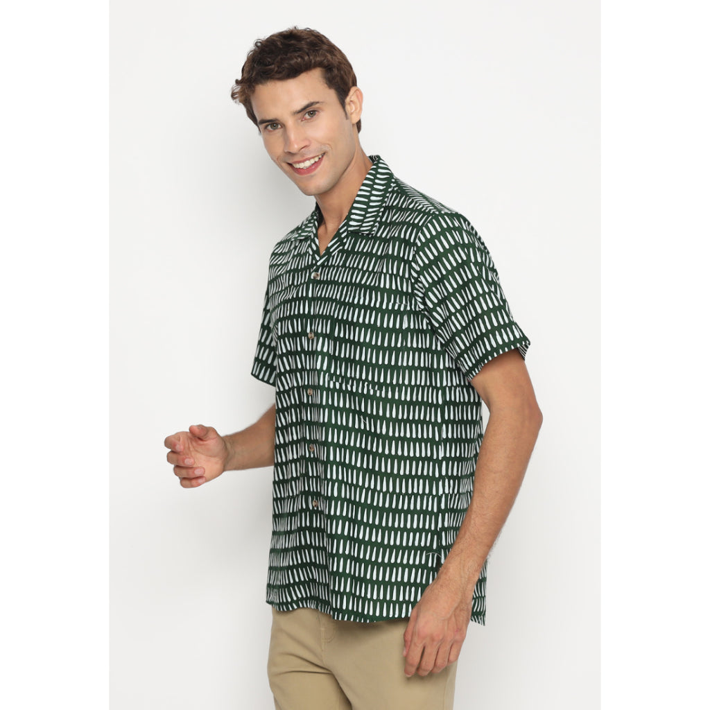 Kichi Batik Kemeja Batik Pria Catra Gigi Green