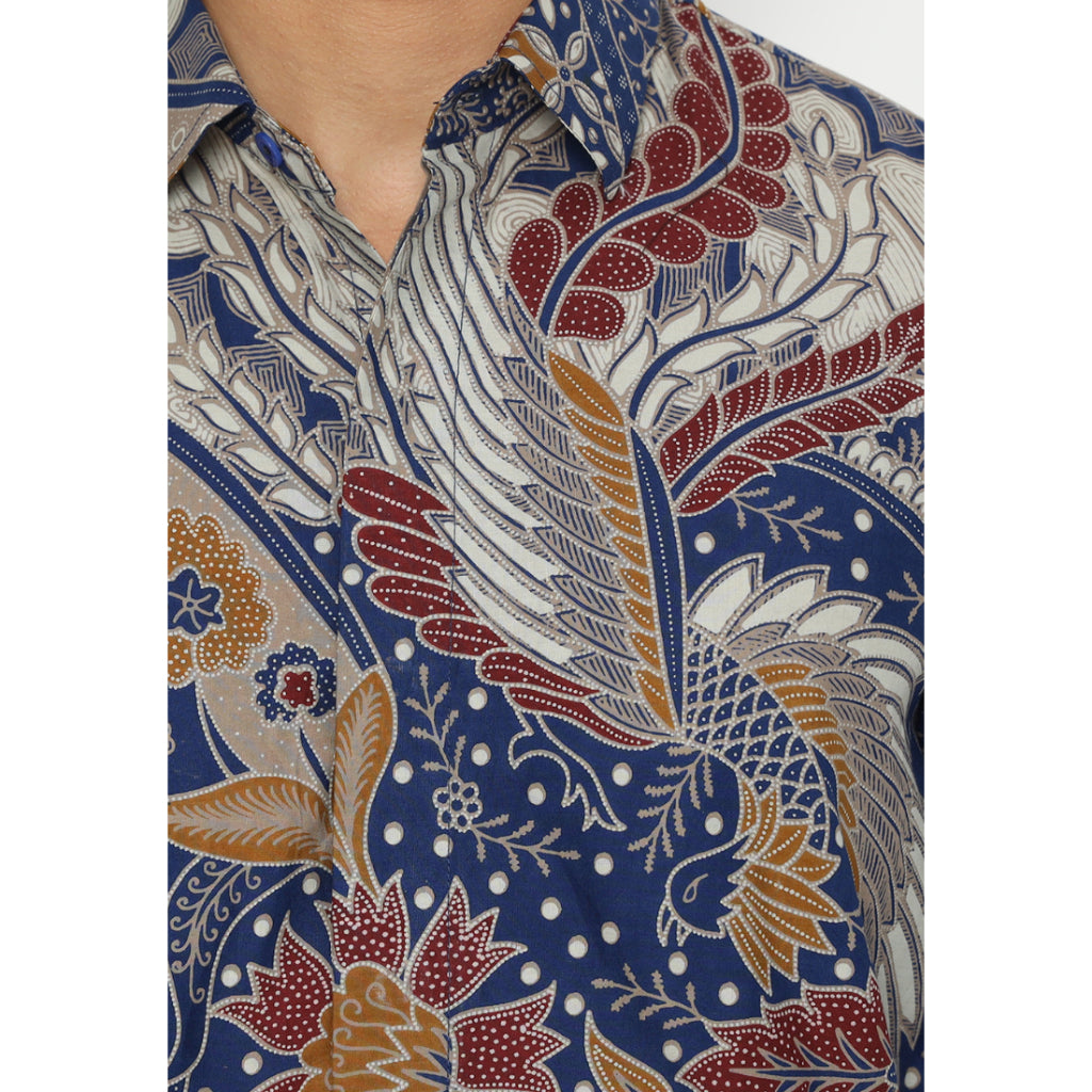 Kichi Batik Kemeja Batik Pria Nala Blue