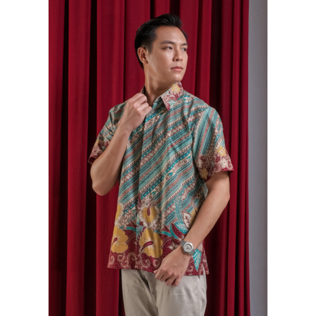 Kichi Batik Kemeja Batik Pria Laksana Green