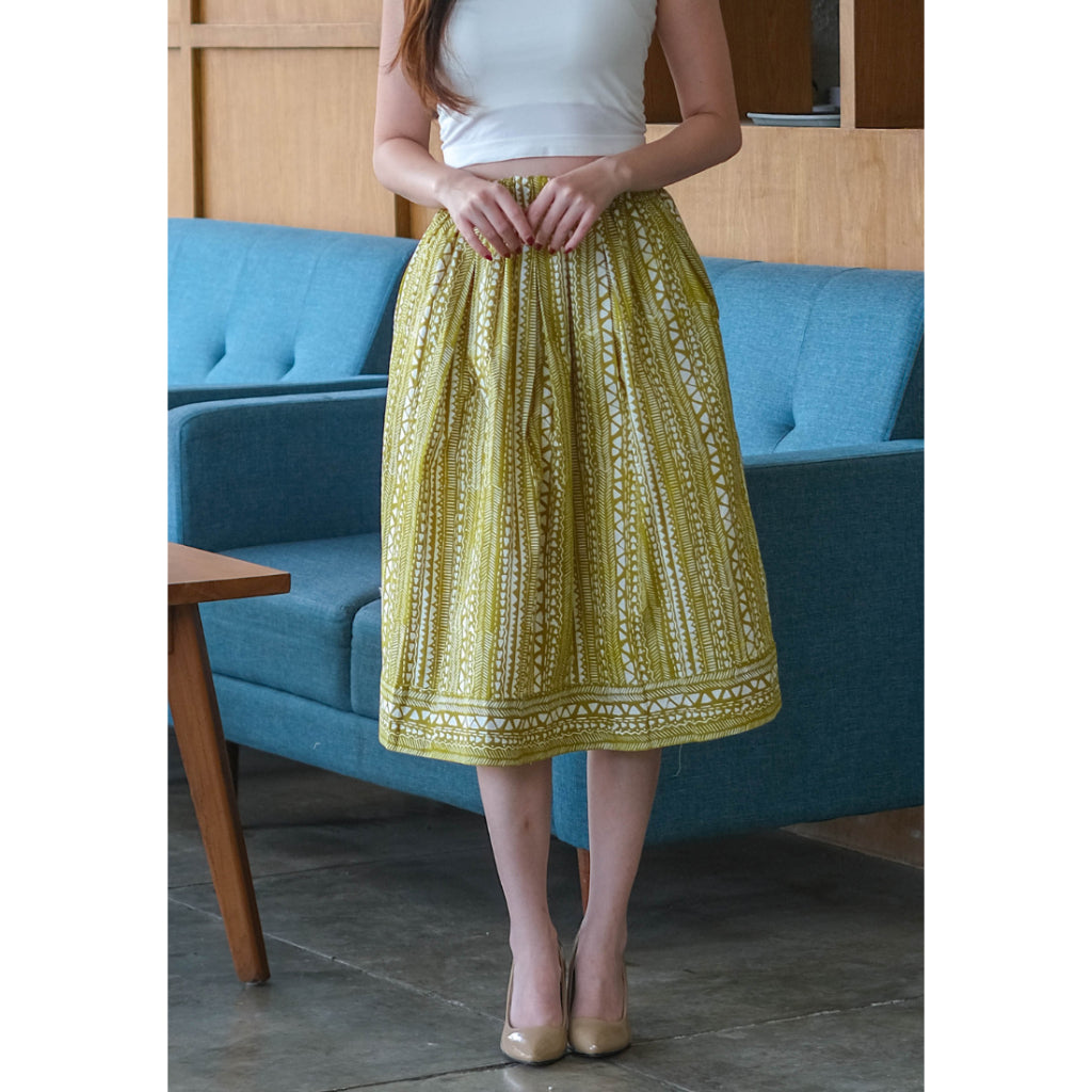 Kichi Batik Rok Batik Gita Tribal Lime