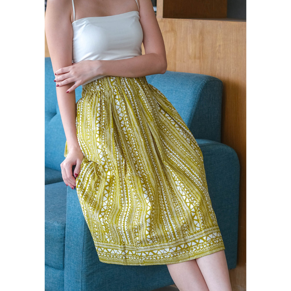 Kichi Batik Rok Batik Gita Tribal Lime