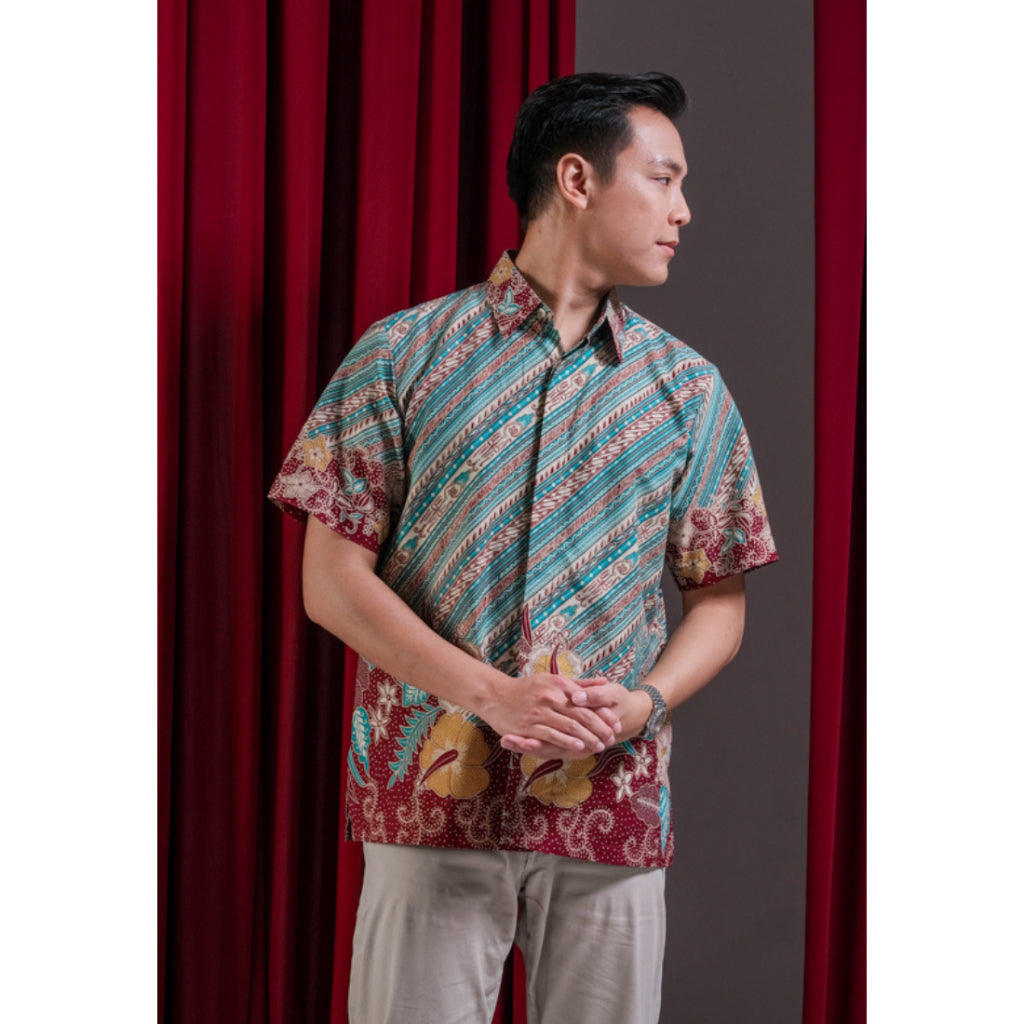Kichi Batik Kemeja Batik Pria Laksana Green